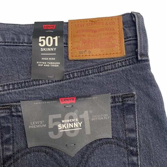 NEW Levi's Premium 501 SKINNY WOMEN'S JEANS Gray - Picture 12 of 16